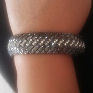 Lia Sophia -  Graphite Stretch Herringbone Bracelet
